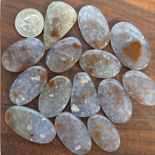 Polka Dot Chalcedony - Cabochon - Oval Teardrop Freeform