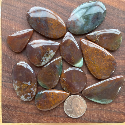 Red Moss Agate Cabochon - Teardrop Oval Round Marquise