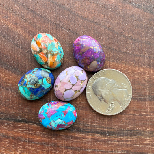 Mojave Stone - Spiny oyster Turquoise - Royal blue - Lavender purple - Dark Purple - Purple Blue - 15x20mm