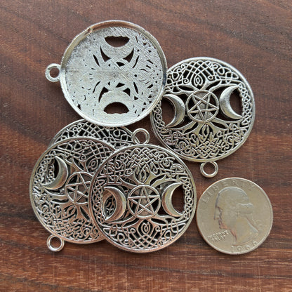 Metal Findings - Pendant / Charm -  boho moon - Tree of life - Howling wolf - Owl - Necklace Making