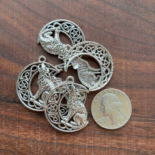 Metal Findings - Pendant / Charm -  boho moon - Tree of life - Howling wolf - Owl - Necklace Making