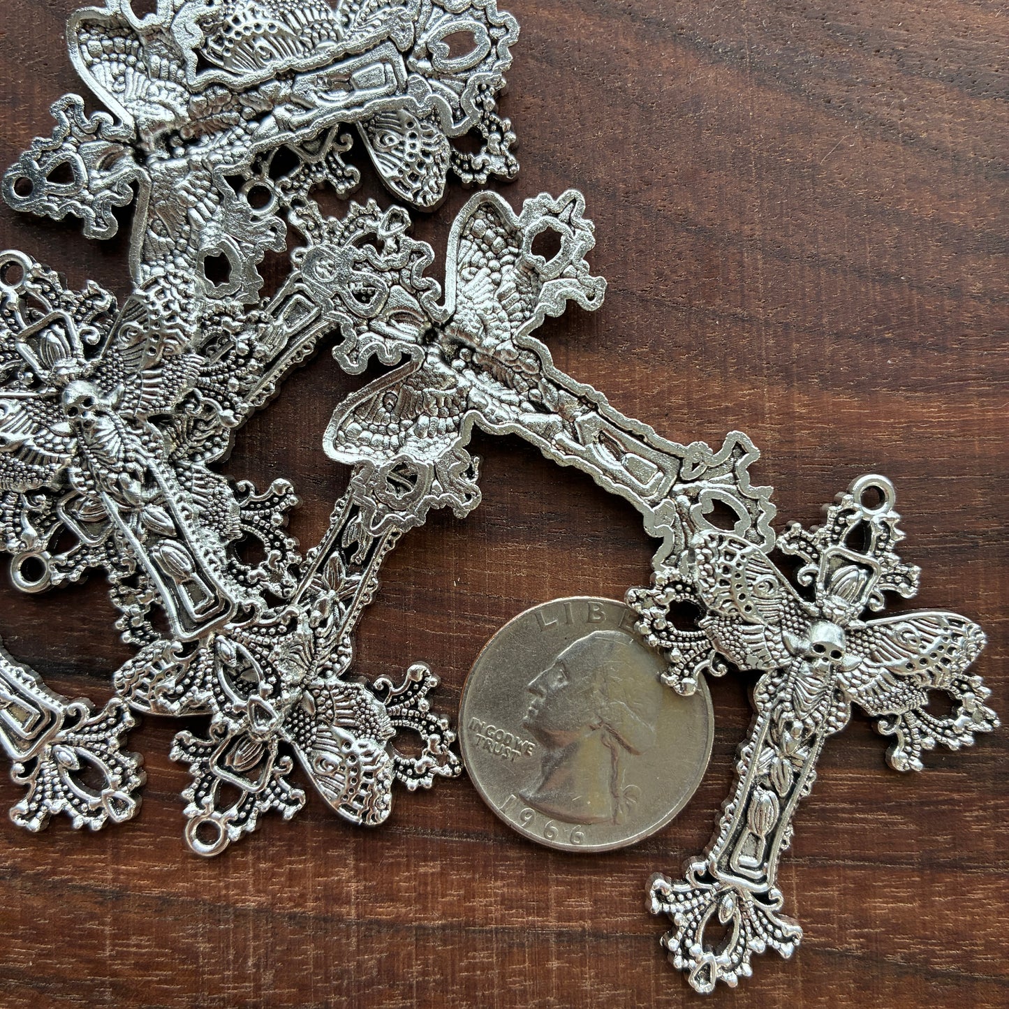 Metal Findings - Moth Cross - Charm - Pendant