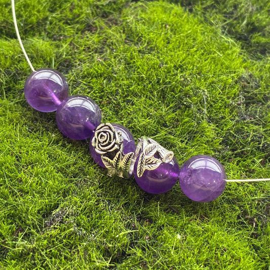Metal Findings - Rose Bead Charm - 12mm - Bracelet