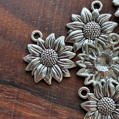Metal Findings - Sunflower Charm - Bracelet