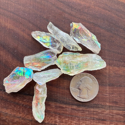 Aura Clear Quartz Rough - Small Pendant Size