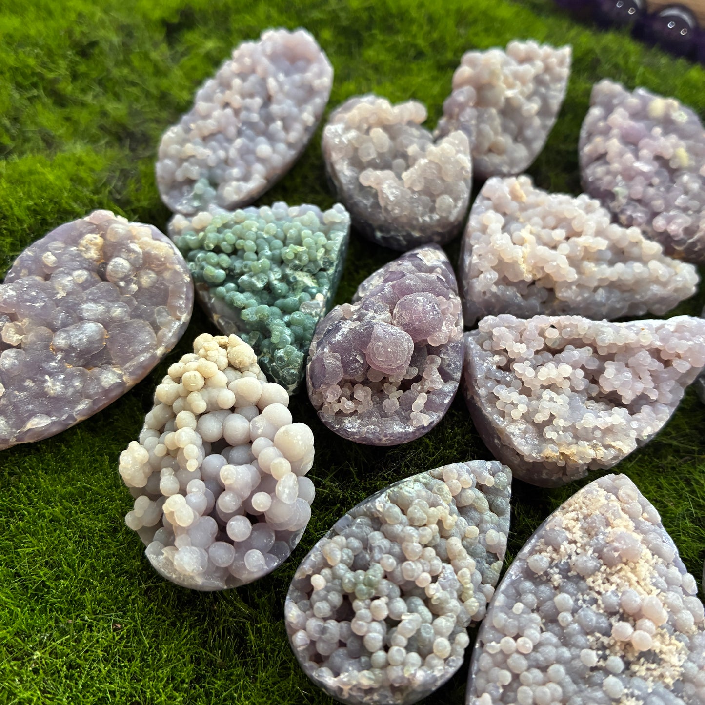 Grape Agate Cabochon - Polished Back - Puffy - Flatback - Indonesia