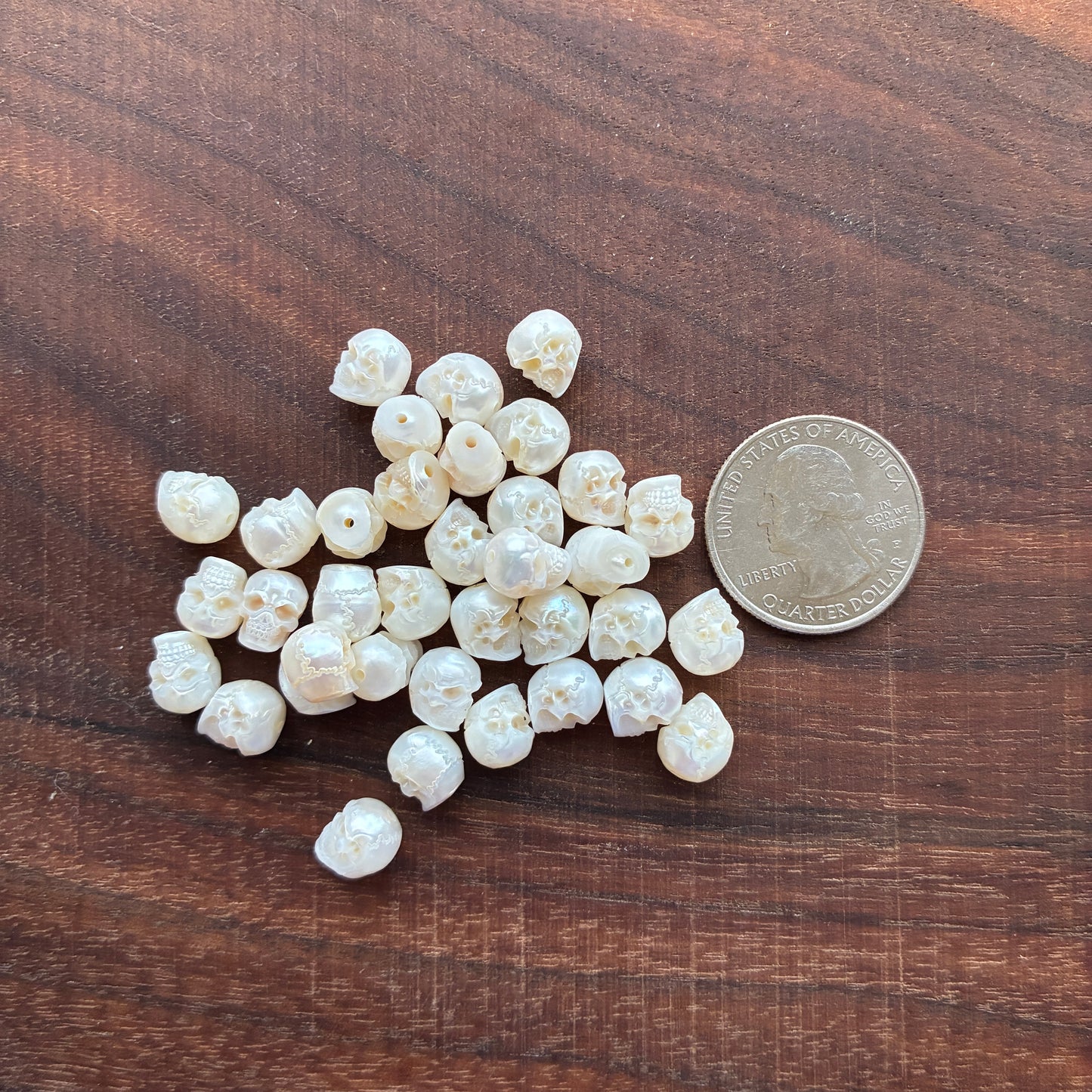 Pearl Skull Bead - Pearl - Loose bead - Skull