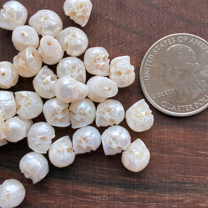 Pearl Skull Bead - Pearl - Loose bead - Skull