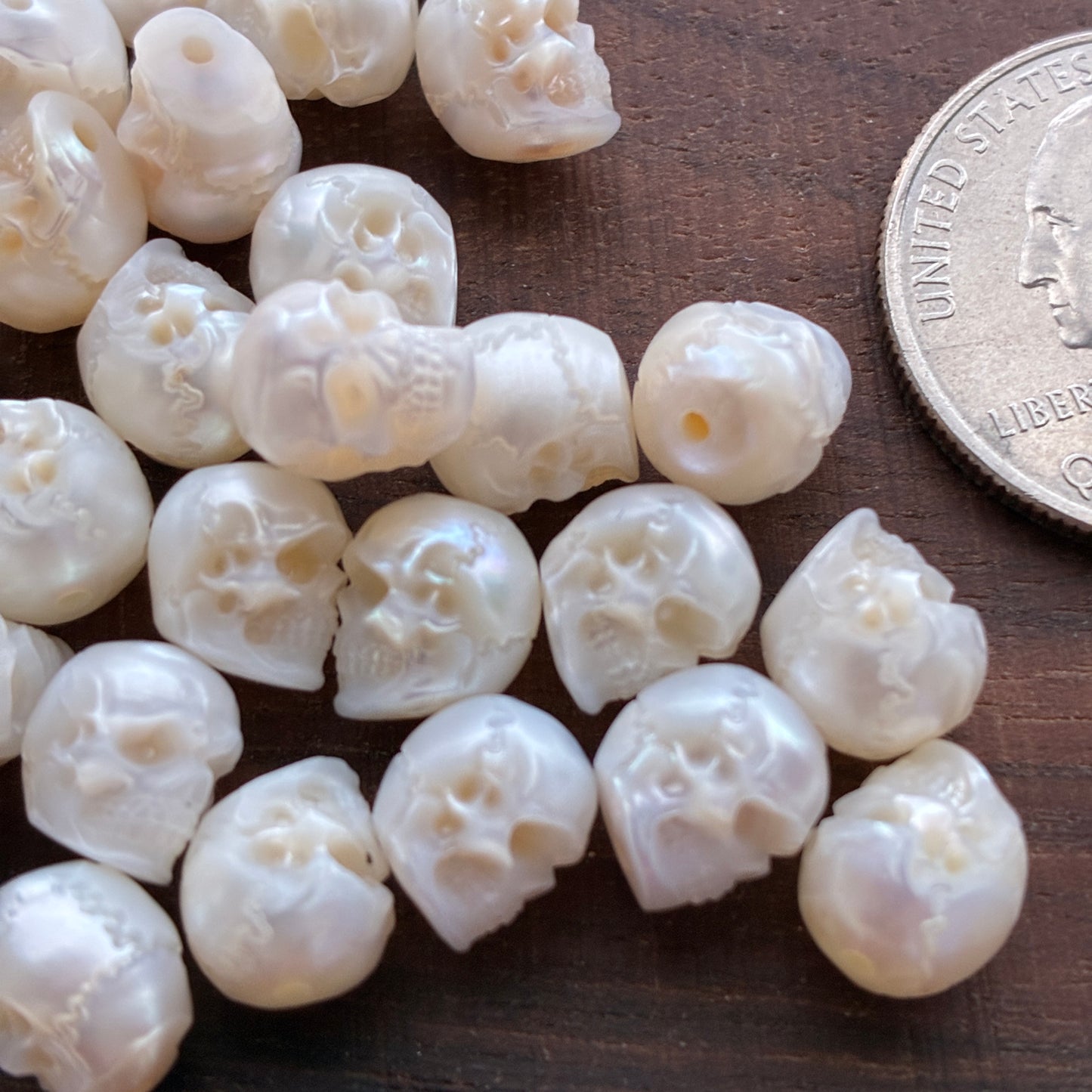 Pearl Skull Bead - Pearl - Loose bead - Skull