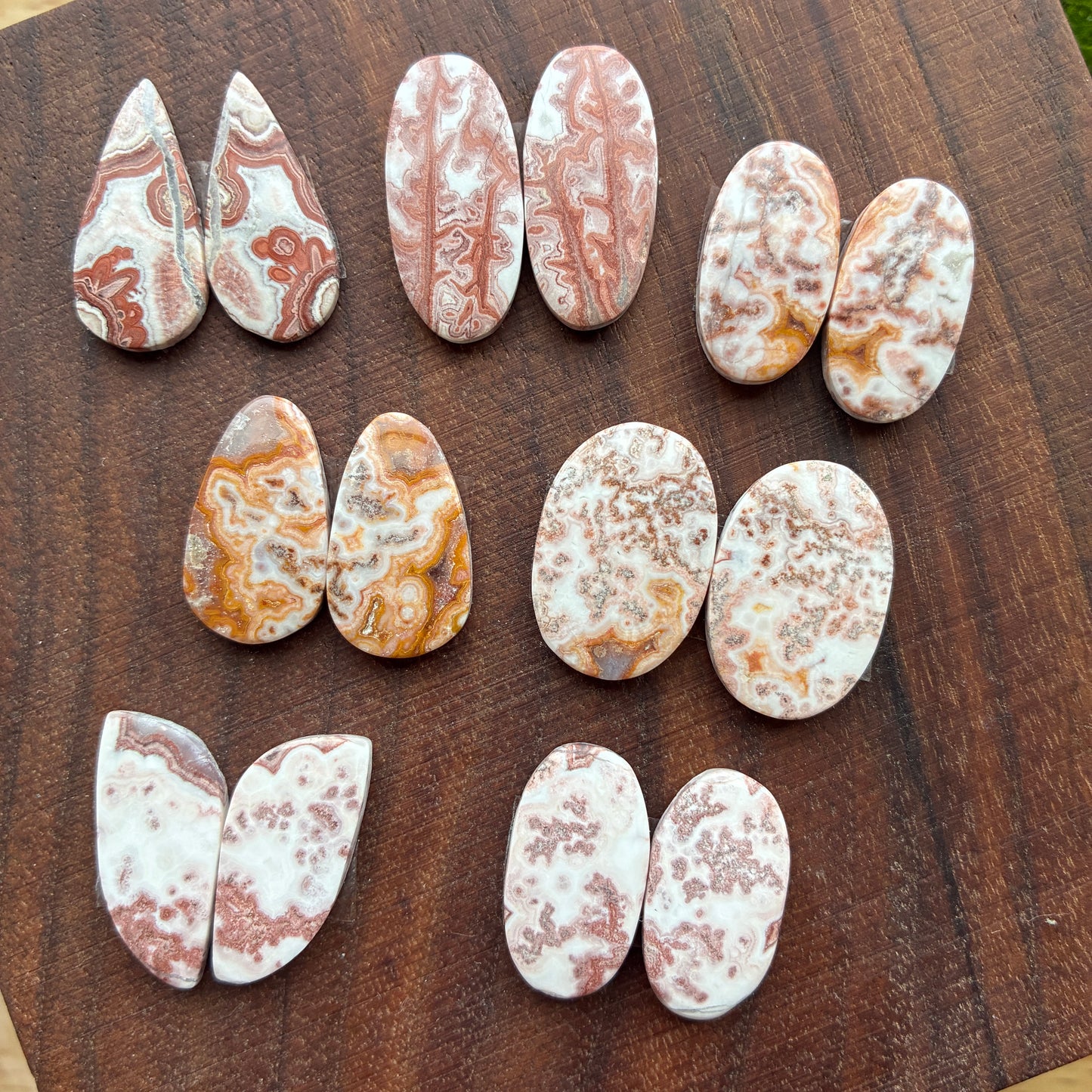 Rosetta Jasper - Cabochon Pair - Oval - Teardrop