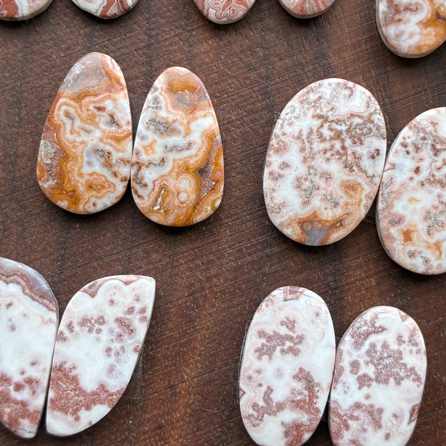Rosetta Jasper - Cabochon Pair - Oval - Teardrop