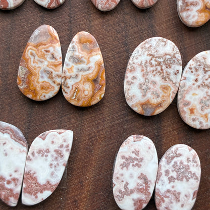 Rosetta Jasper - Cabochon Pair - Oval - Teardrop