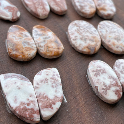 Rosetta Jasper - Cabochon Pair - Oval - Teardrop