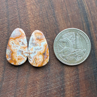 Rosetta Jasper - Cabochon Pair - Oval - Teardrop