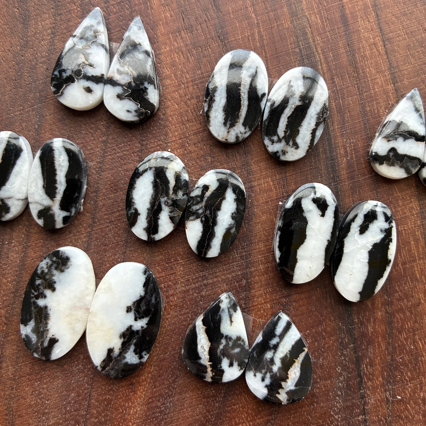 Zebra Jasper - Cabochon Pair - Oval - Teardrop