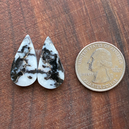 Zebra Jasper - Cabochon Pair - Oval - Teardrop