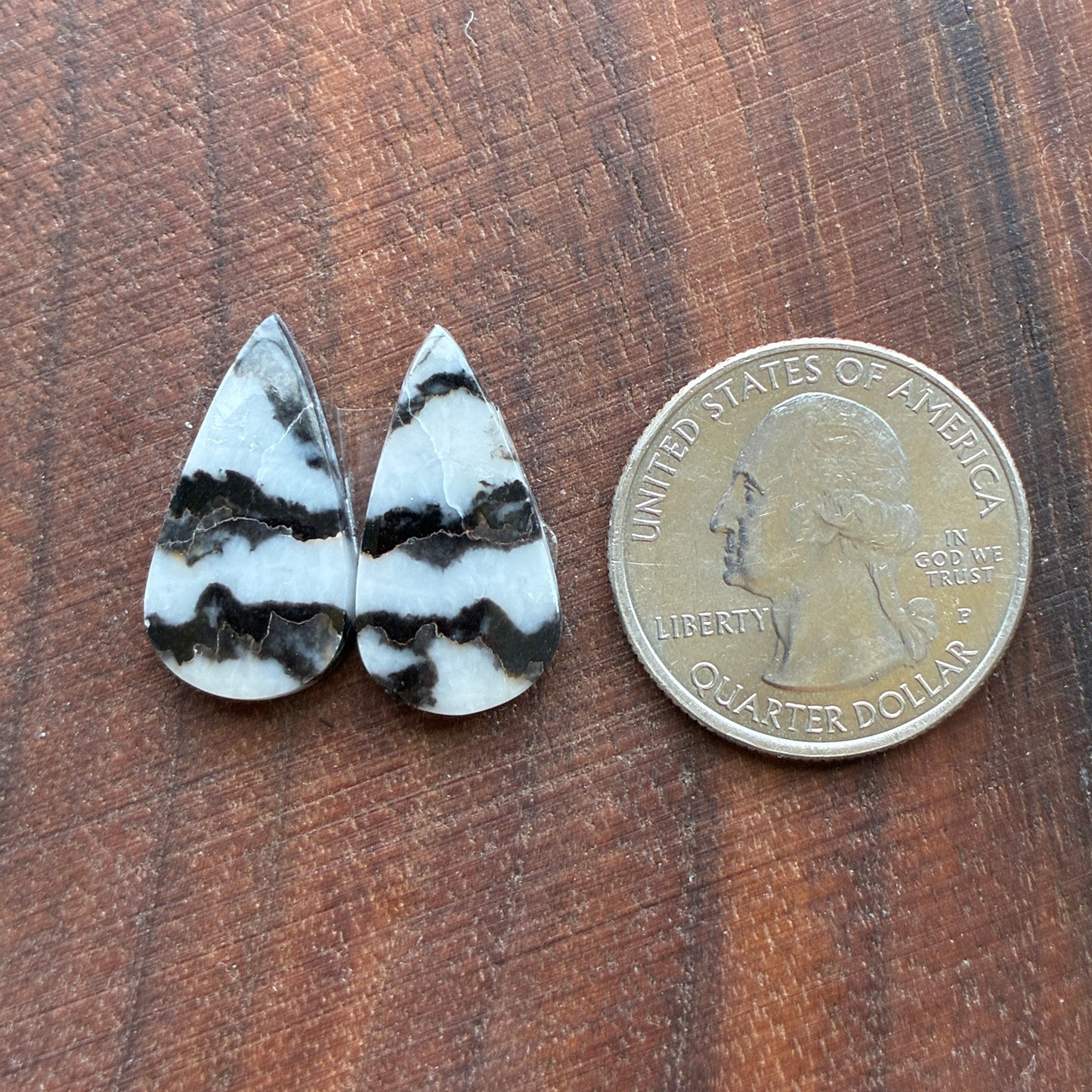 Zebra Jasper - Cabochon Pair - Oval - Teardrop