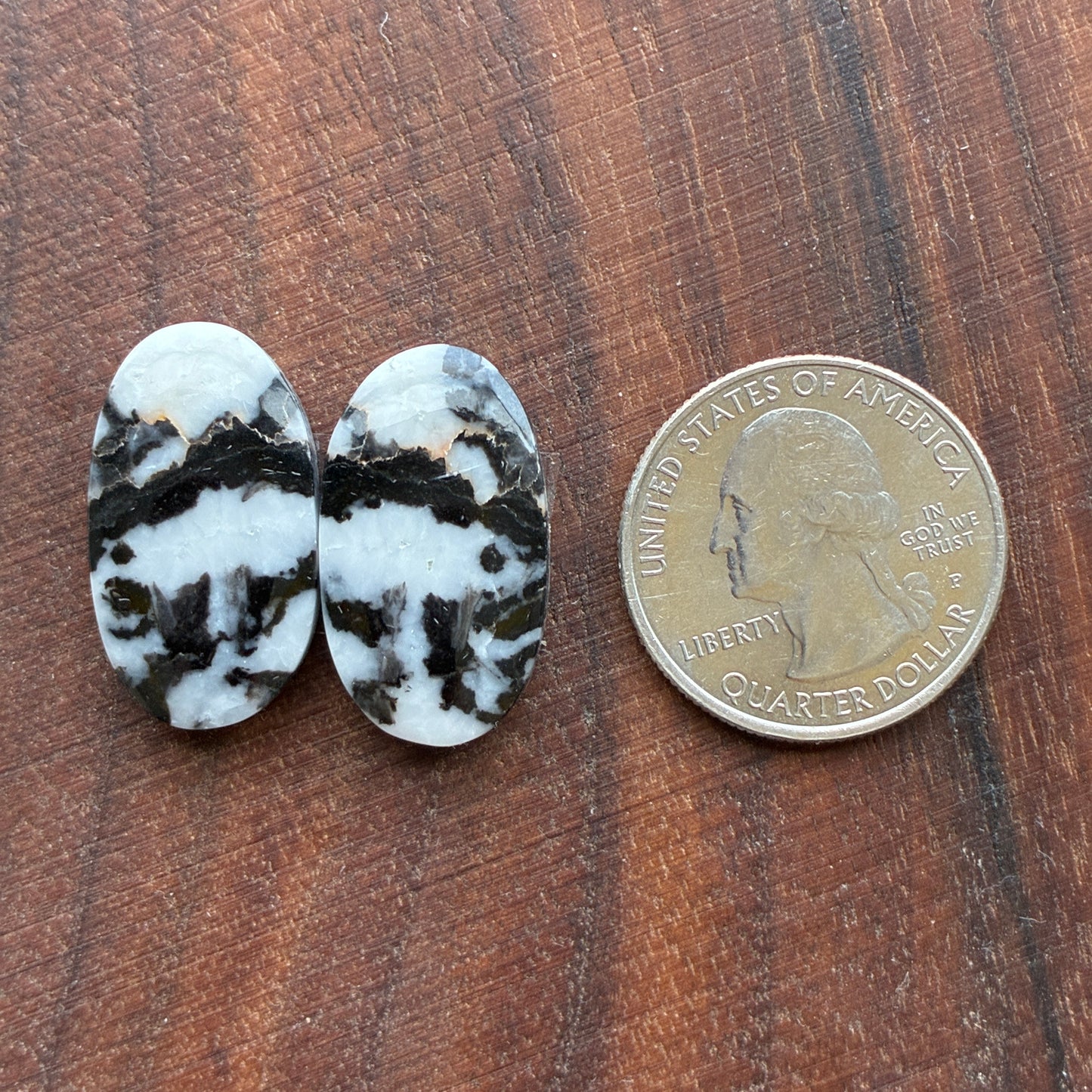 Zebra Jasper - Cabochon Pair - Oval - Teardrop
