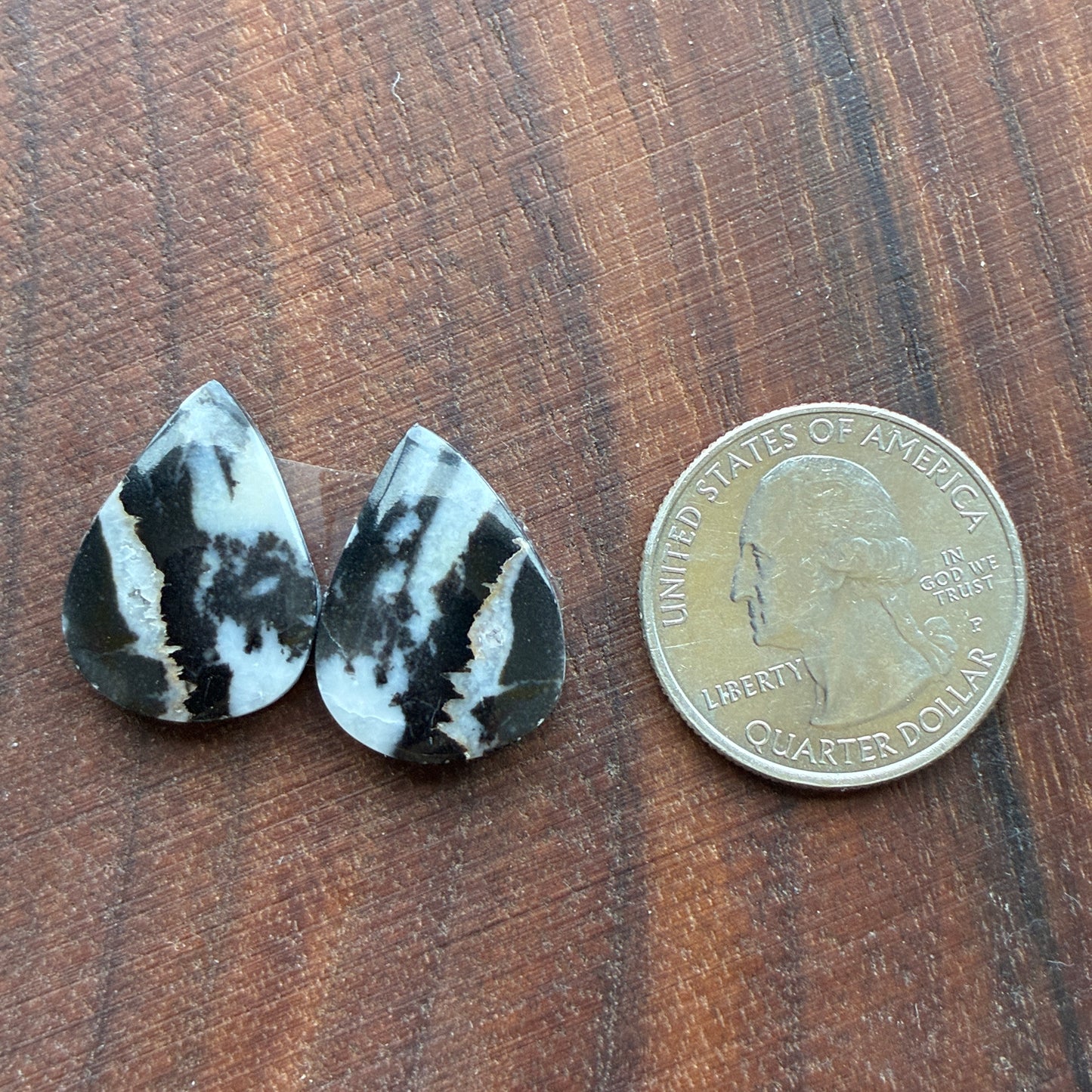 Zebra Jasper - Cabochon Pair - Oval - Teardrop