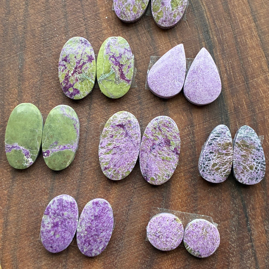 Stichtite - Cabochon Pair - Oval - Teardrop - Round