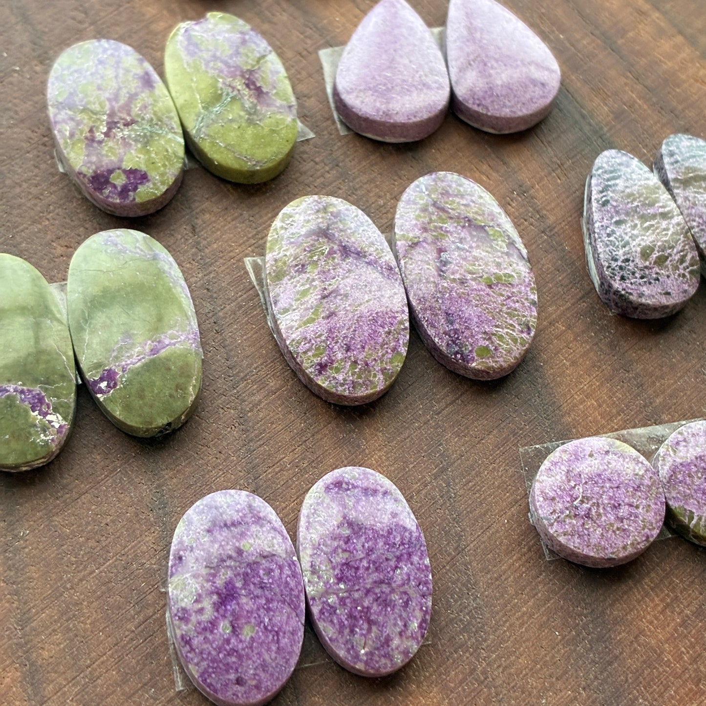 Stichtite - Cabochon Pair - Oval - Teardrop - Round