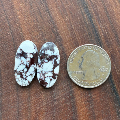 Wild Horse Jasper - Cabochon Pair - Oval - Teardrop