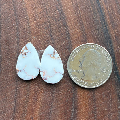 Wild Horse Jasper - Cabochon Pair - Oval - Teardrop