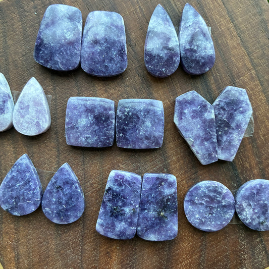 Lepidolite - Cabochon Pair - Round - Oval - Teardrop - Coffin - Square
