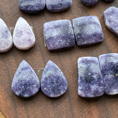 Lepidolite - Cabochon Pair - Round - Oval - Teardrop - Coffin - Square