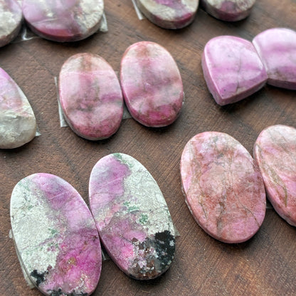 Cobalt Calcite - Cabochon Pair - Oval - Teardrop - Round