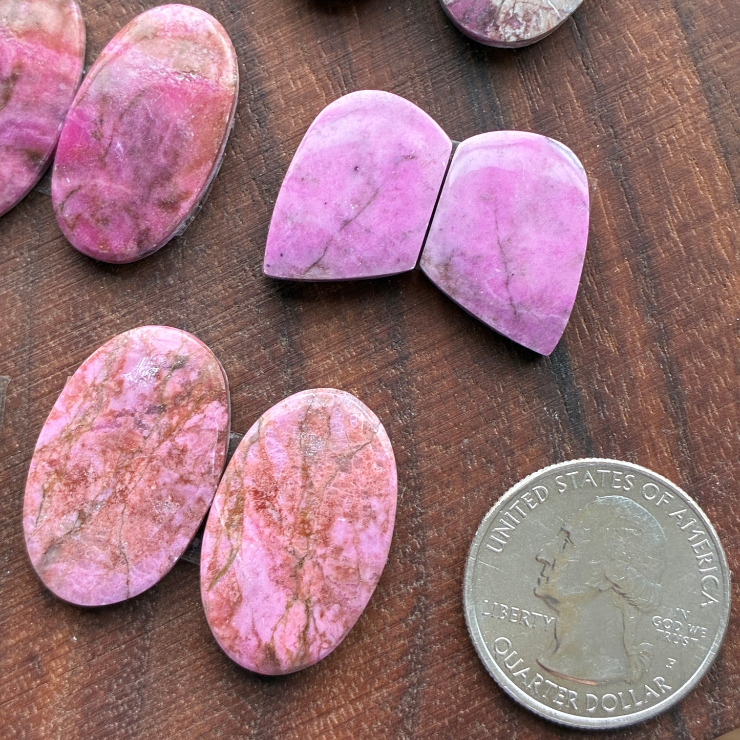 Cobalt Calcite - Cabochon Pair - Oval - Teardrop - Round