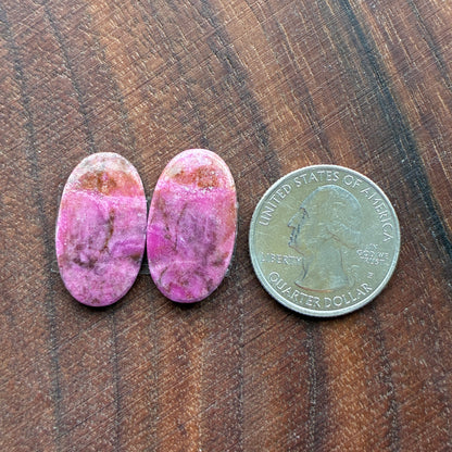 Cobalt Calcite - Cabochon Pair - Oval - Teardrop - Round