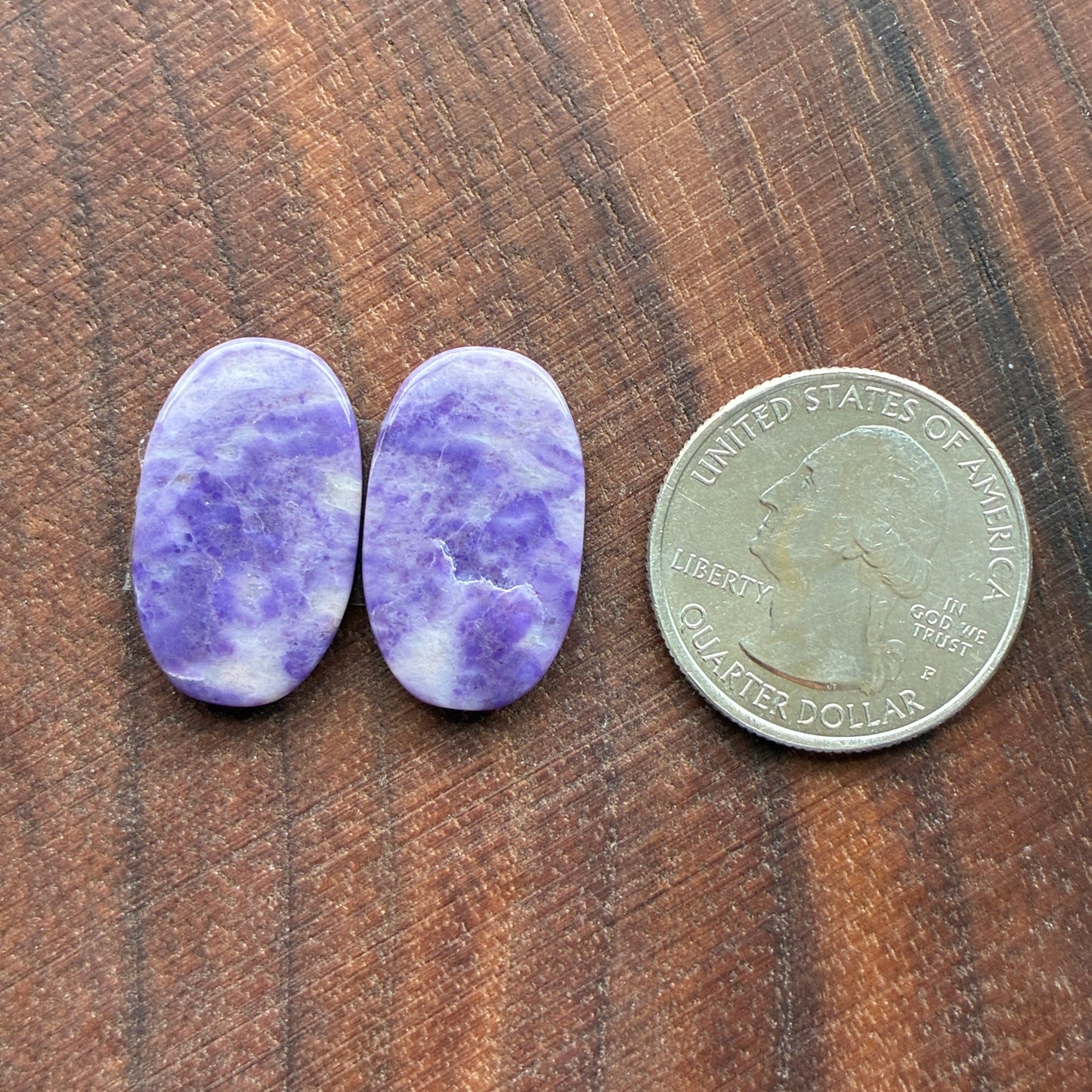 Lavender Jade - Cabochon Pair - Oval - Teardrop