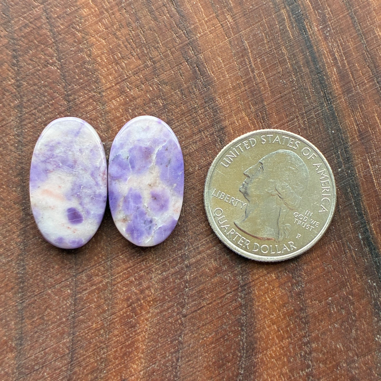 Lavender Jade - Cabochon Pair - Oval - Teardrop