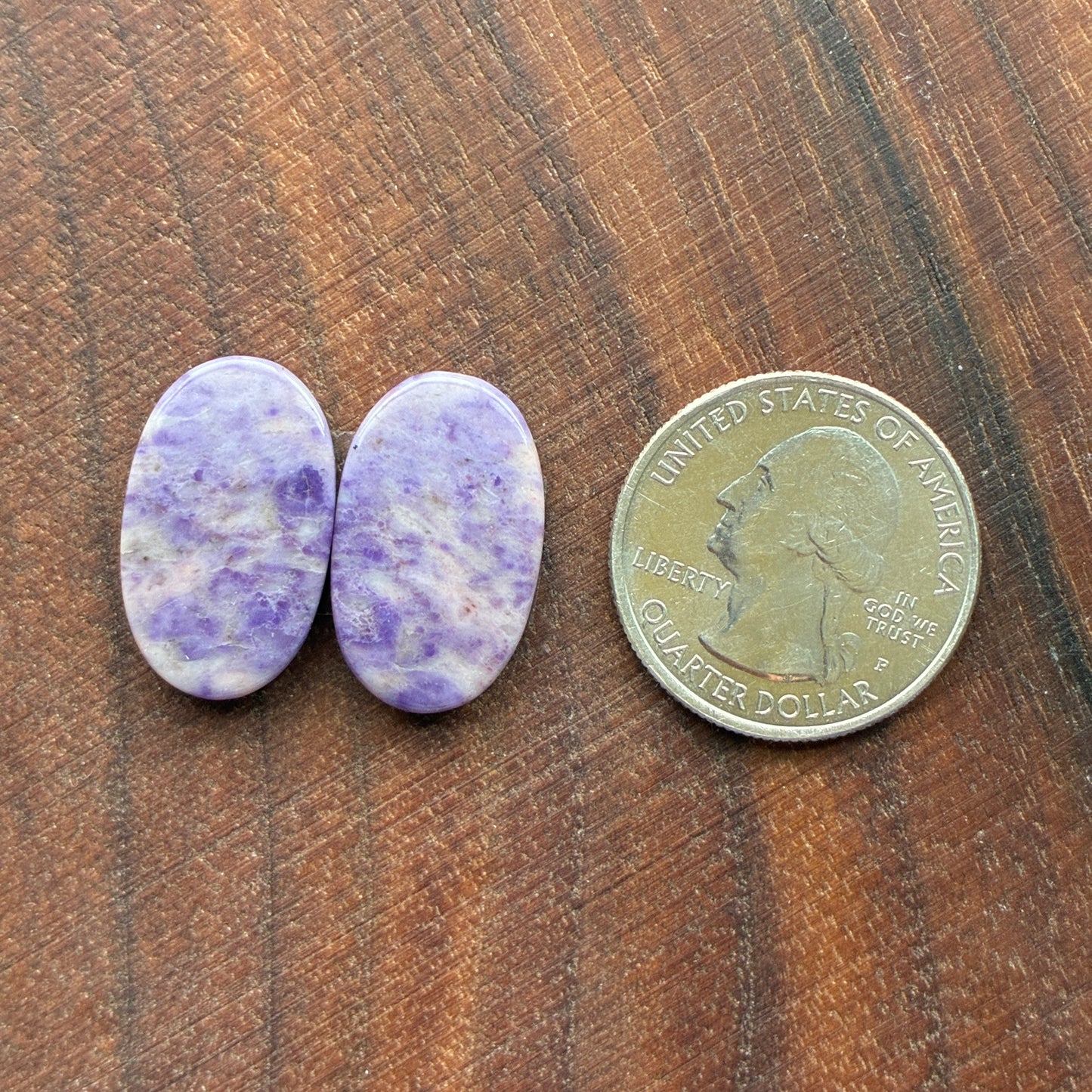 Lavender Jade - Cabochon Pair - Oval - Teardrop