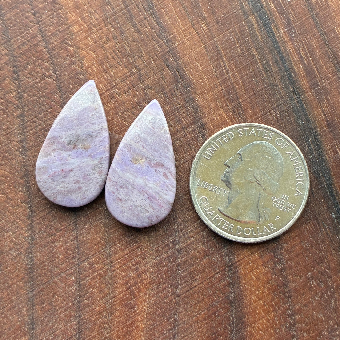 Lavender Jade - Cabochon Pair - Oval - Teardrop