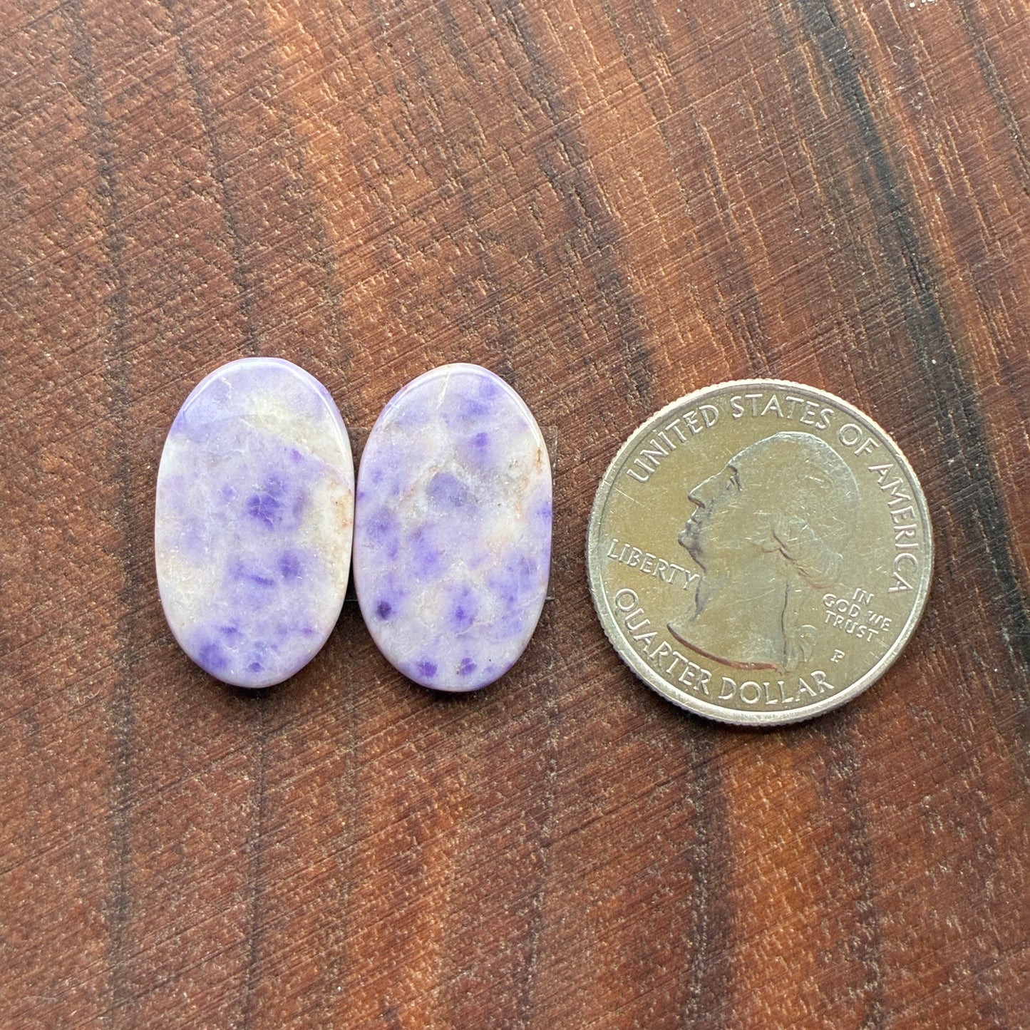 Lavender Jade - Cabochon Pair - Oval - Teardrop