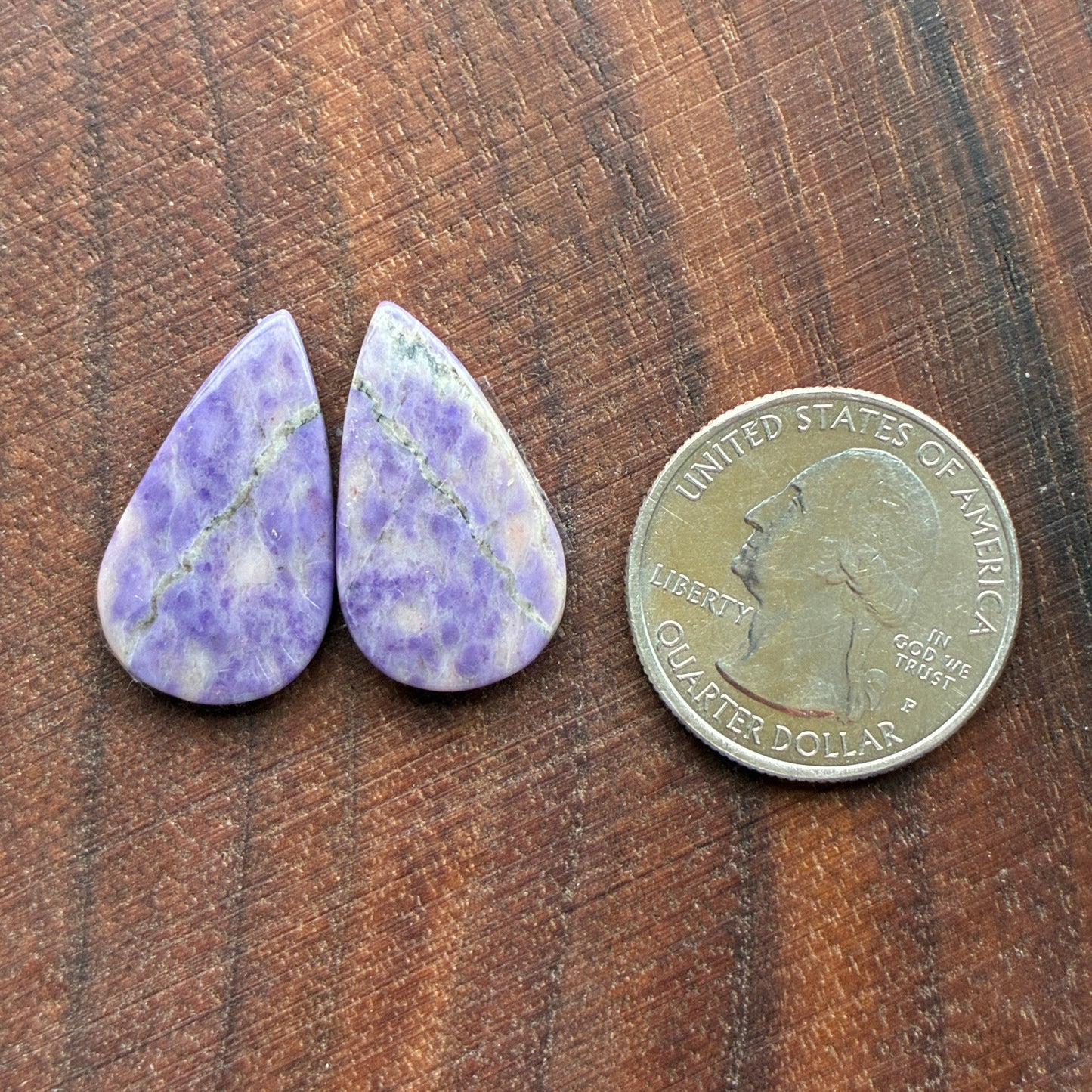 Lavender Jade - Cabochon Pair - Oval - Teardrop