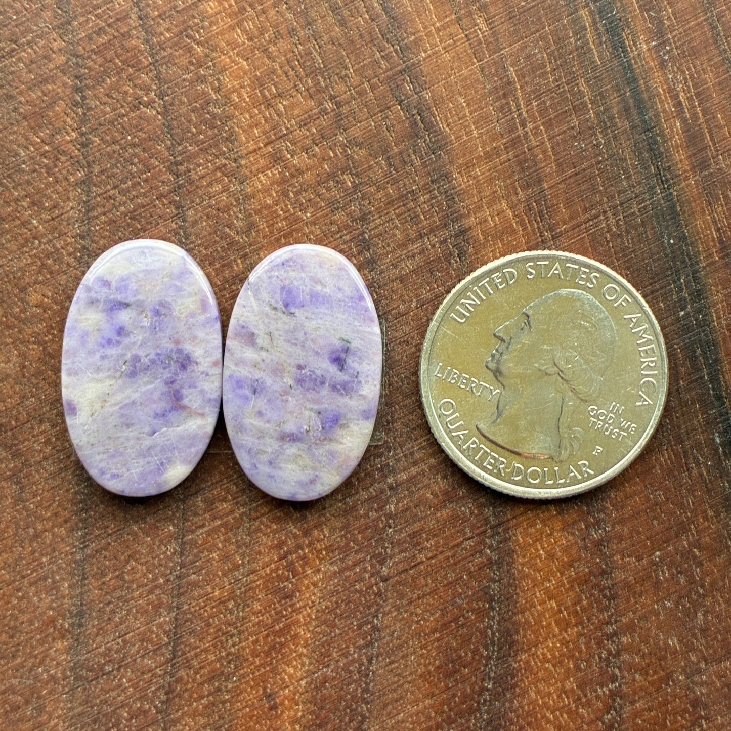 Lavender Jade - Cabochon Pair - Oval - Teardrop
