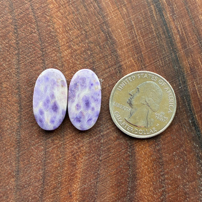 Lavender Jade - Cabochon Pair - Oval - Teardrop