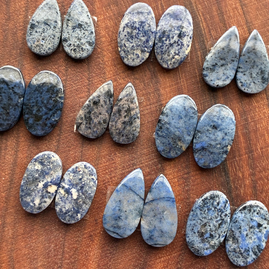 Dumortierite - Cabochon Pair - Oval - Teardrop