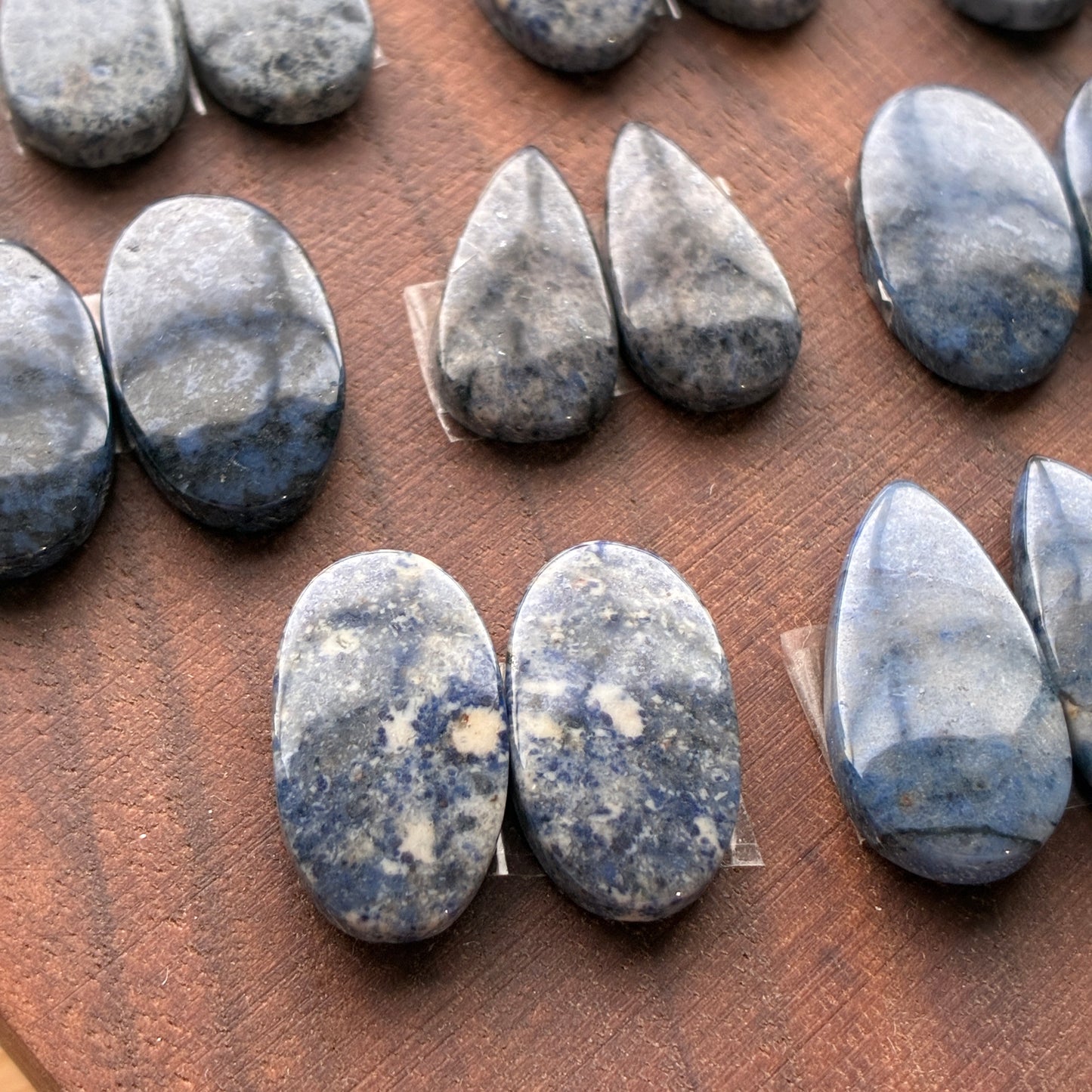 Dumortierite - Cabochon Pair - Oval - Teardrop
