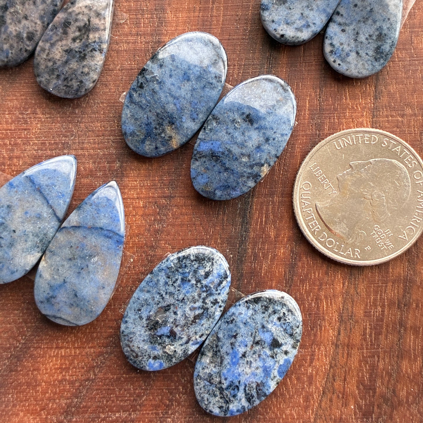 Dumortierite - Cabochon Pair - Oval - Teardrop