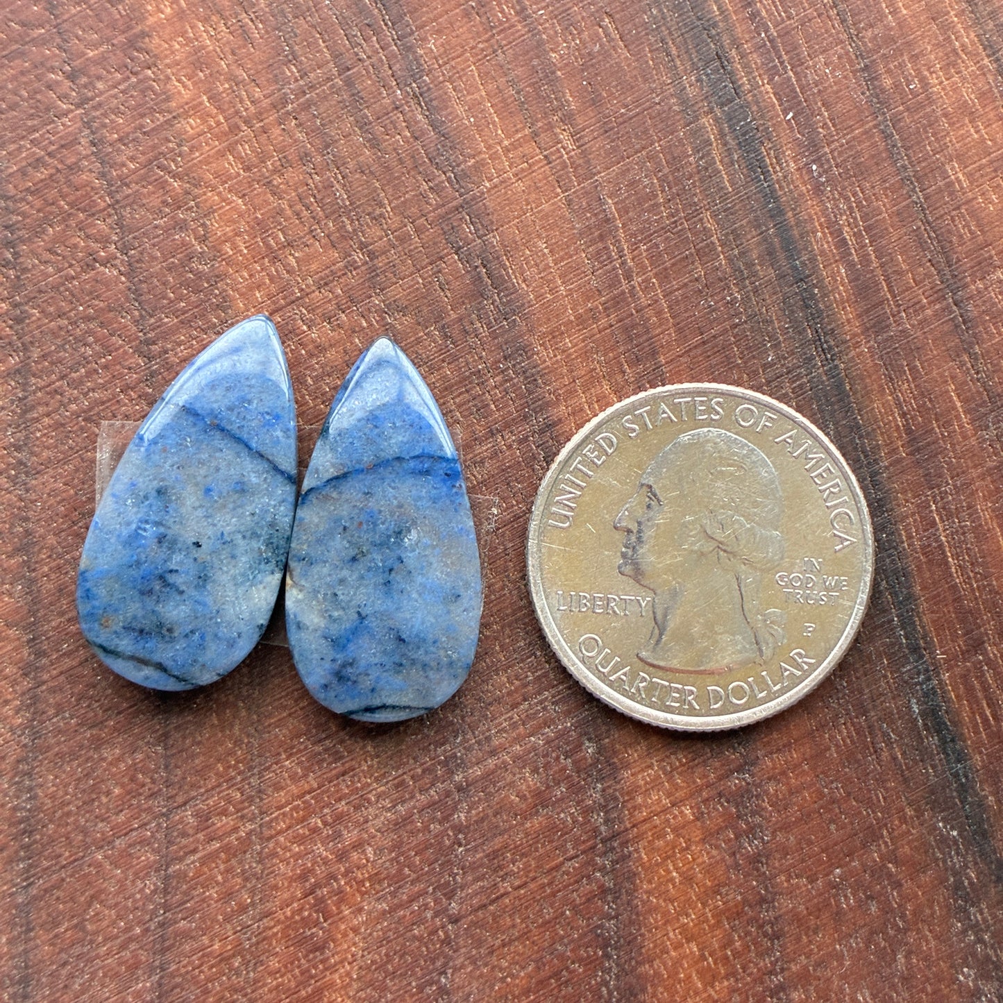 Dumortierite - Cabochon Pair - Oval - Teardrop