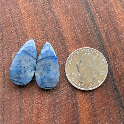 Dumortierite - Cabochon Pair - Oval - Teardrop