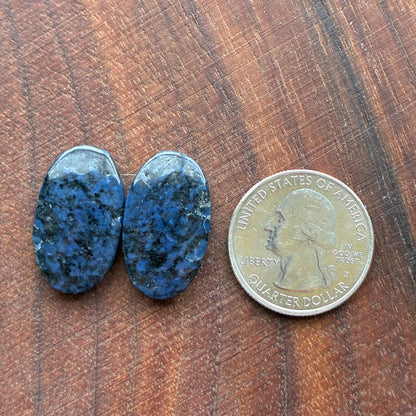 Dumortierite - Cabochon Pair - Oval - Teardrop