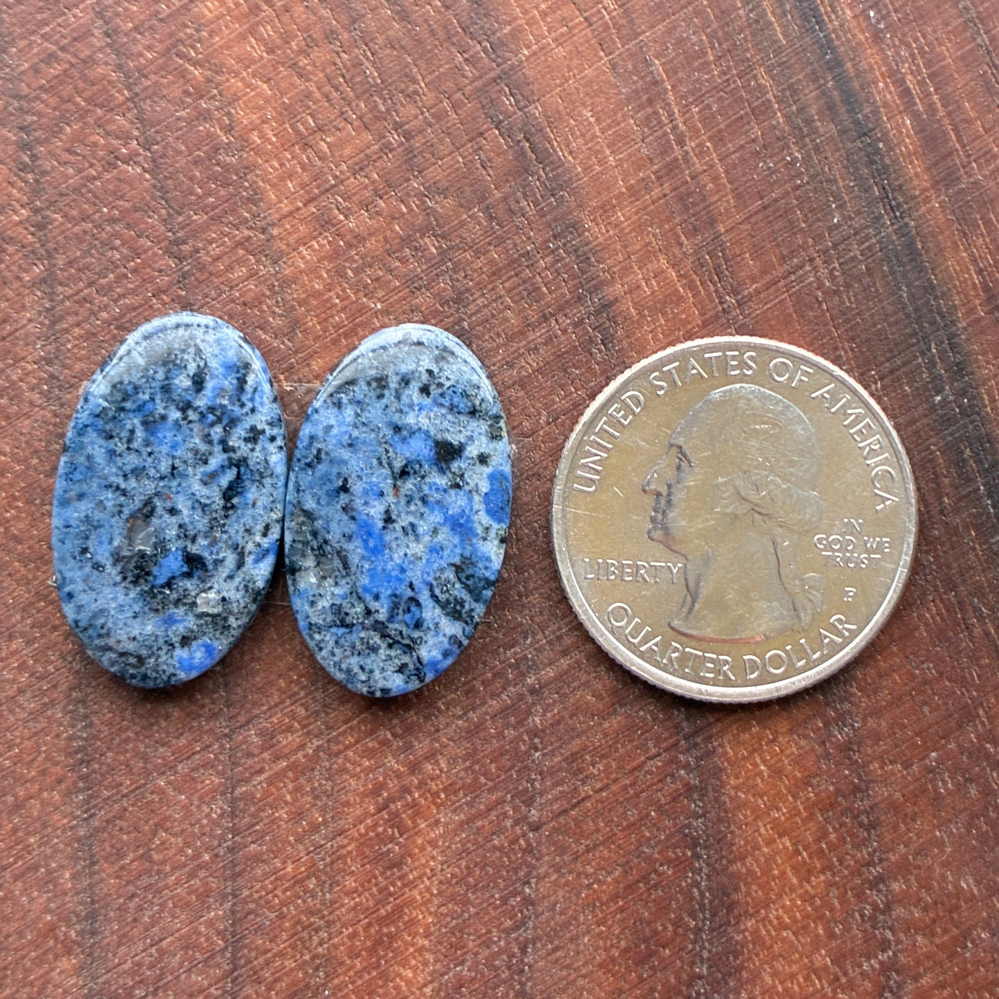 Dumortierite - Cabochon Pair - Oval - Teardrop
