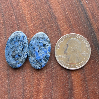 Dumortierite - Cabochon Pair - Oval - Teardrop