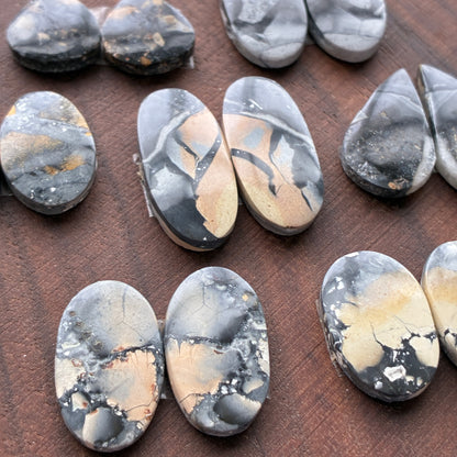 Maligano Jasper - Cabochon Pair - Oval - Teardrop