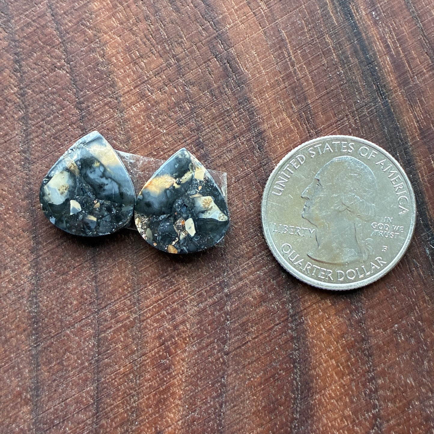 Maligano Jasper - Cabochon Pair - Oval - Teardrop